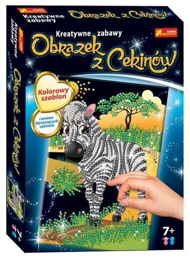 Paillettebillede. Zebra