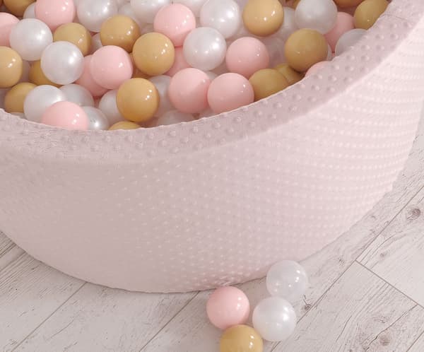 Minky torrpool H-40 cm med 200 bollar - smutsrosa