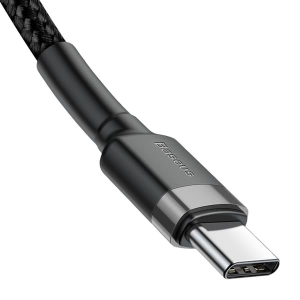 Holdbart, fleksibelt kabel USB-C PD 2.0 60W 20V 3A QC3.0 1M Sort-Grå