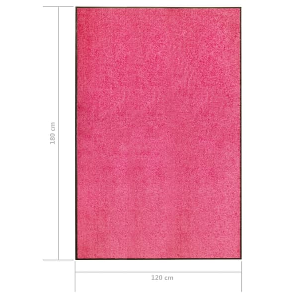 vidaXL vaskbar dørmåtte lyserød 120 x 180 cm