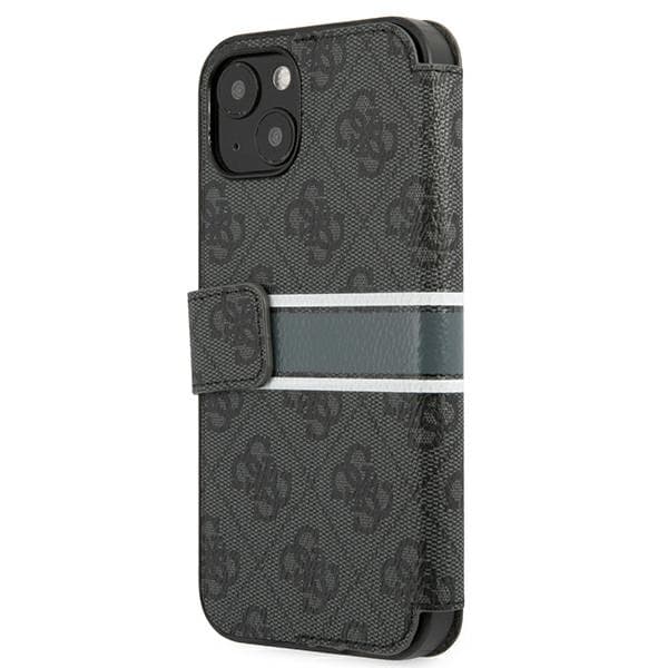 Guess book 4G Stripe flipfodral till iPhone 13 mini, grå/grå