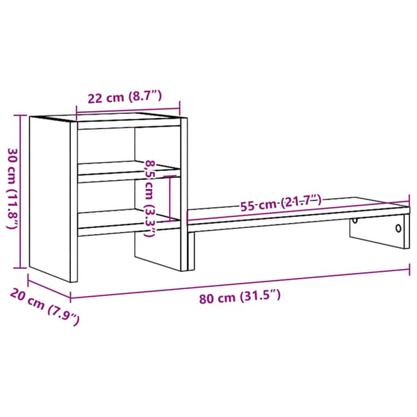 vidaXL skærmstativ med organizer, sort