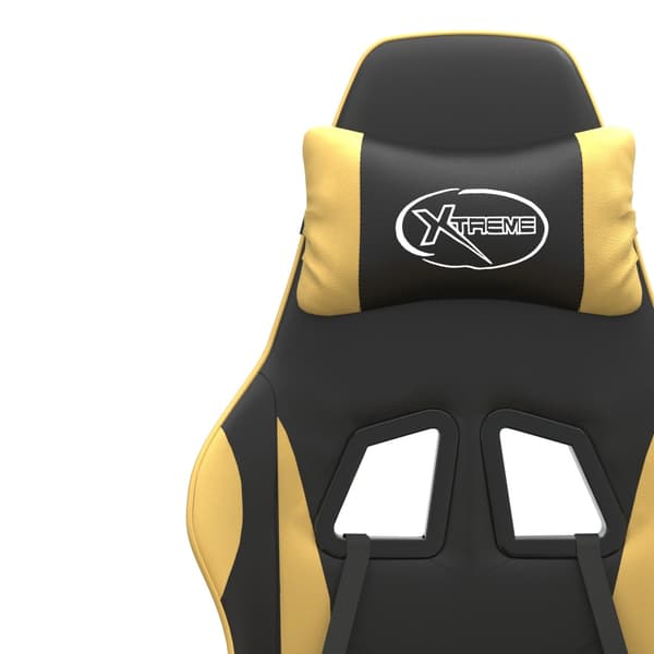 vidaXL drejelig gamingstol, sort og guld, kunstlæder