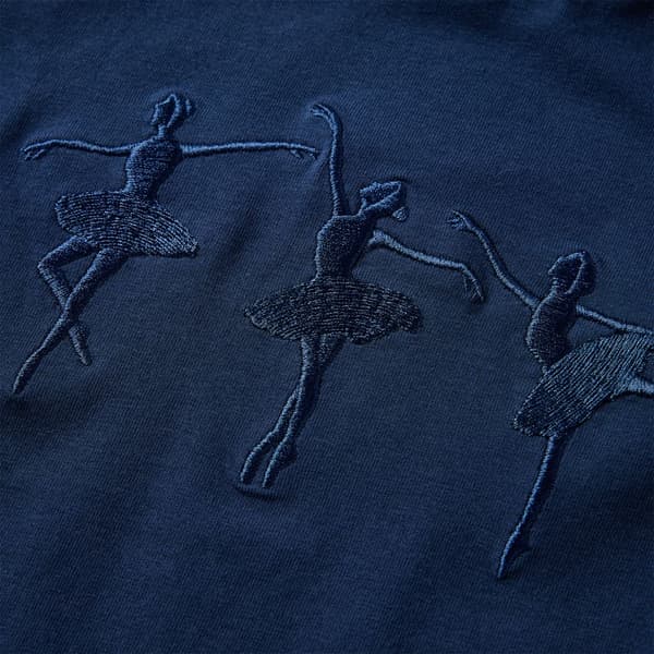 Barn långärmad T-shirt, marinblå, 128
