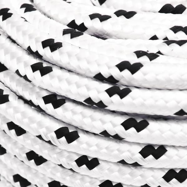 vidaXL Flätad segelrep, vit, 6 mm x 25 m, polyester
