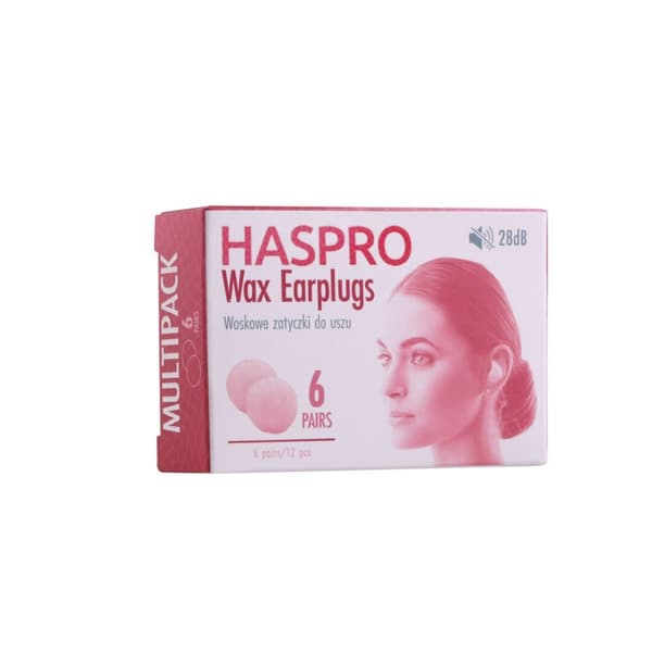 Haspro öronproppar med vax - 6 par