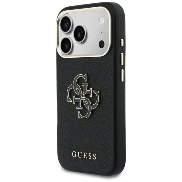 Guess FW Resin Logo Cover til iPhone 17 Pro Sort