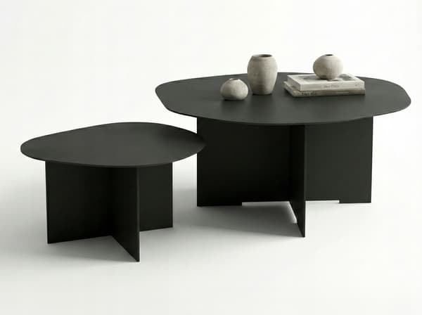 Sofabord til stuen Loft Metal Sort Rubi M 80x38cm