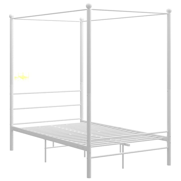 vidaXL Himmelssängram vit metall 120 x 200 cm
