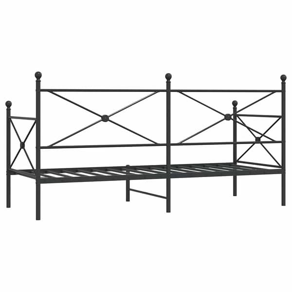 vidaXL dagseng uden madras sort 90x200 cm stål