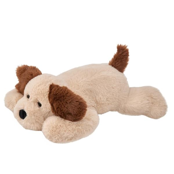 Liggande hund i krämfärg 38cm