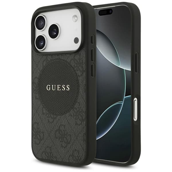 Guess 4G Circle Classic Logo MagSafe-etui til iPhone 17 Pro, sort