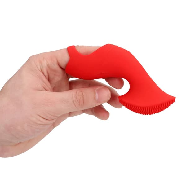 Texturerad fingervibrator - Soluppgångsröd