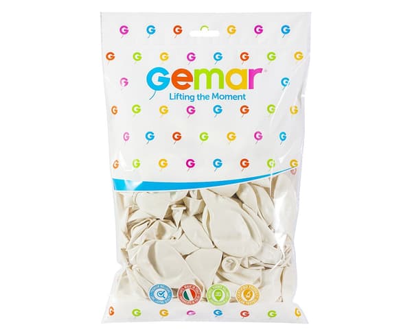 Metallisk ballong 11 Gemar Vit