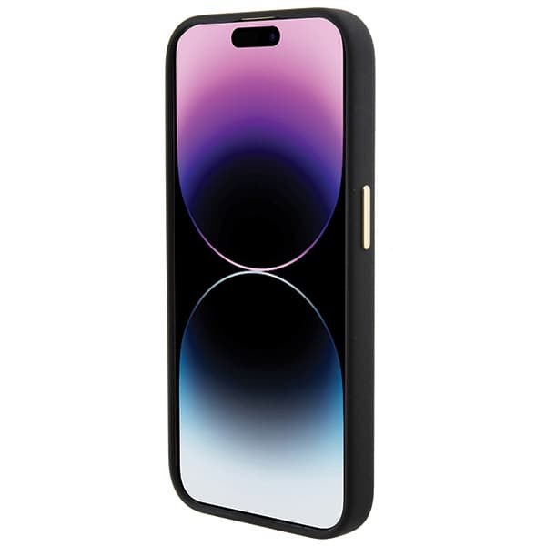 Guess Silikone Logo Strass 4G cover til iPhone 15 Pro Max, sort