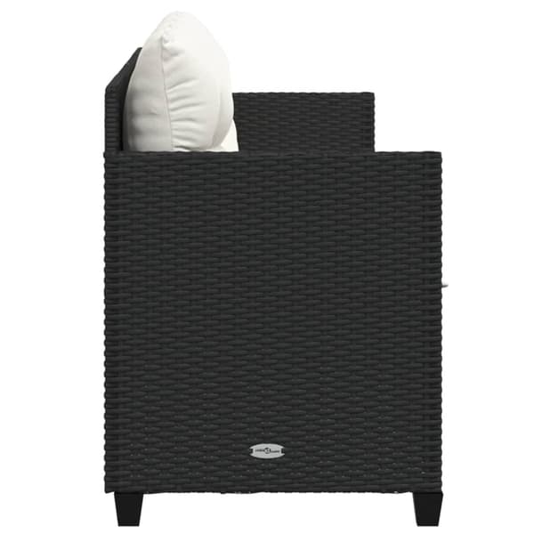 vidaXL dagseng med hynder, sort, polyrattan