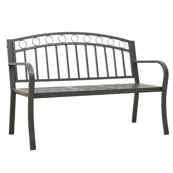 vidaXL Puutarhapenkki pöydällä, harmaa, 120 cm, teräs