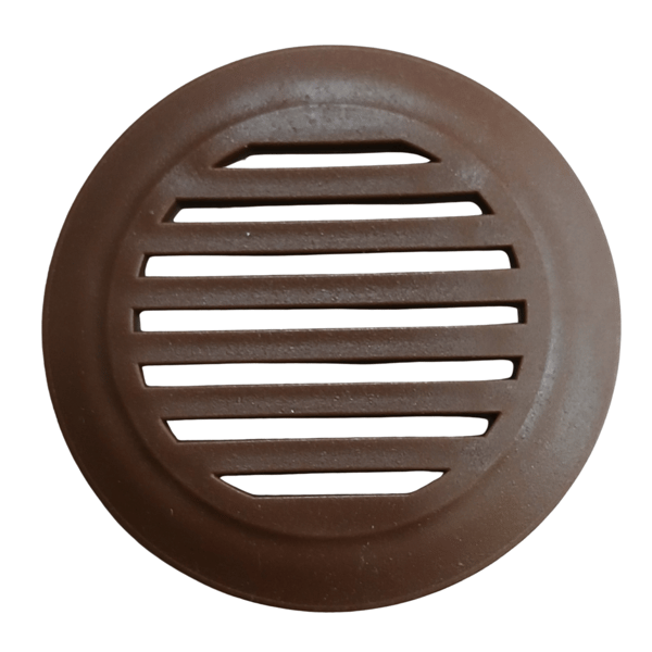 Ventilationsgaller för möbelskåp, diameter 50, mörkbrun, 10 stycken