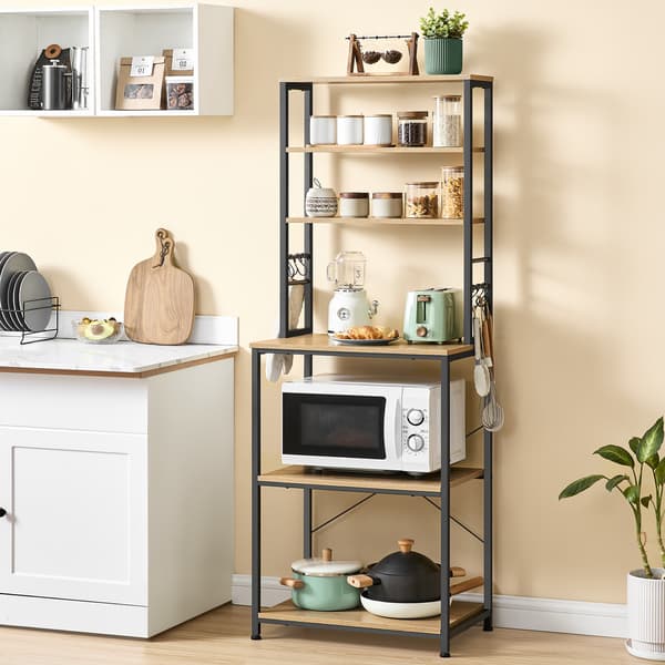 Fritstående mikrobølgeovnshylde til Sonoma Oak Loft, sort.