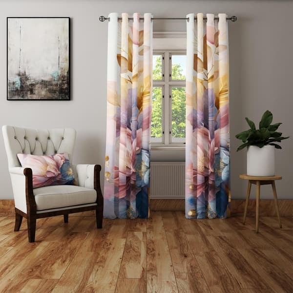 Gardin med snørehuller print 142