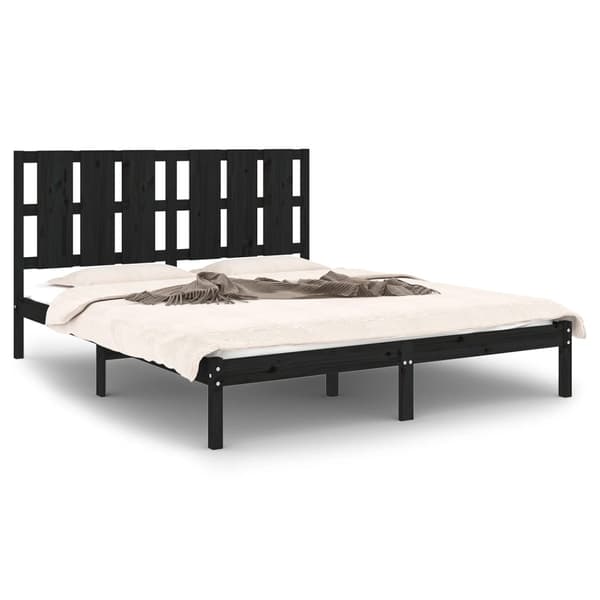 vidaXL sengestel sort massivt træ 150x200 cm