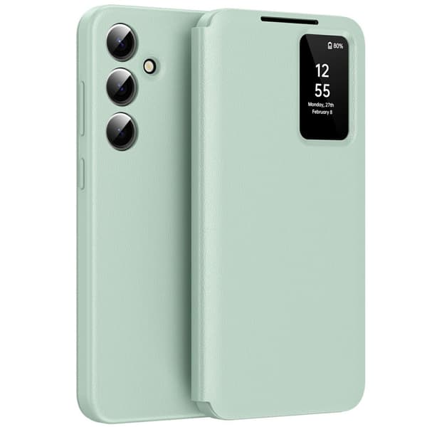Samsung Galaxy A56 5G Smart View-skal med kortficka, grönt