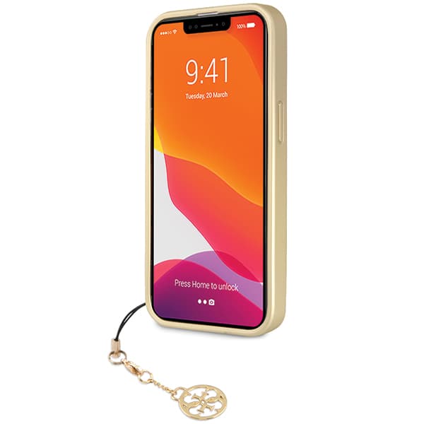 Guess 4G Charms Collection-etui til iPhone 14 Pro, grå