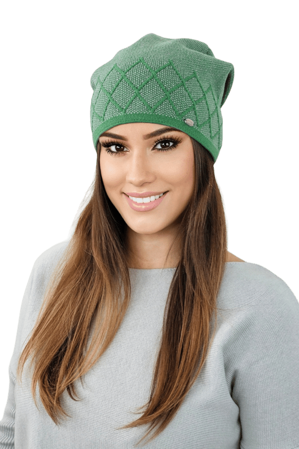 RUTA antiallergisk grøn houndstooth-hat med diamanter