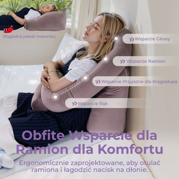 Funktionell kudde med stöd rosa