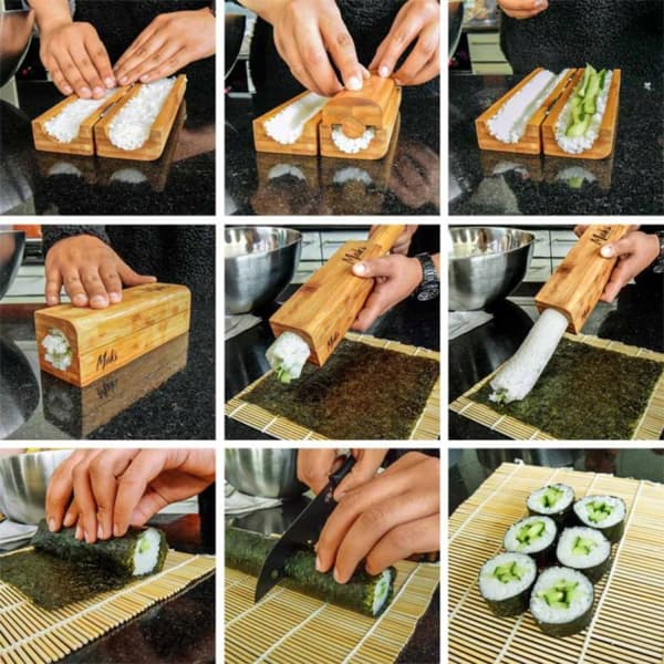 Sushi Maker Sæt Rørbazooka Trærulle som gave