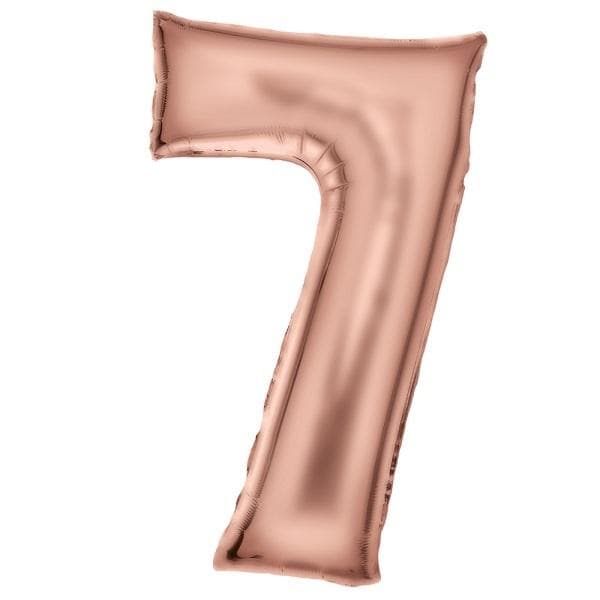 Folieballong nummer 7 satin roséguld 86cm