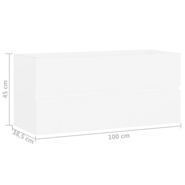 vidaXL håndvaskskab hvid 100x38,5x45 cm spånplade