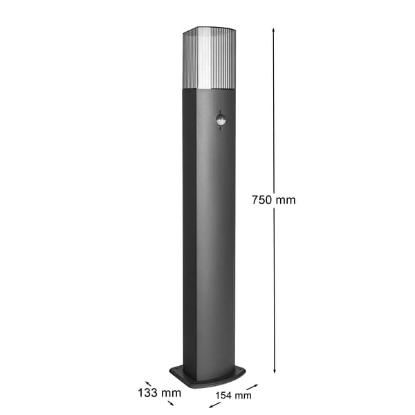 LED-belysning til havegulvlampe med bevægelsessensor E27 15W 75cm