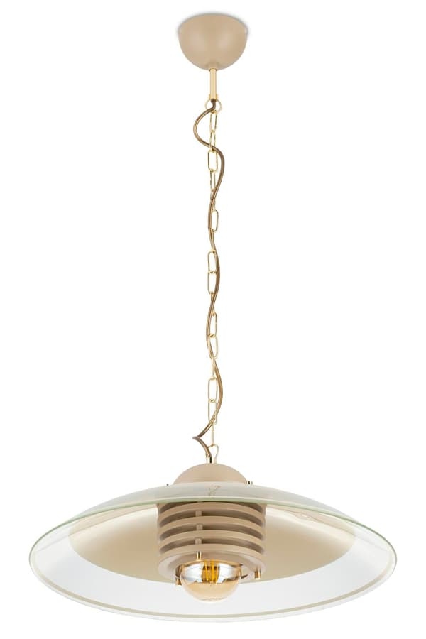 Kök Beige Glaspendel 1xE27