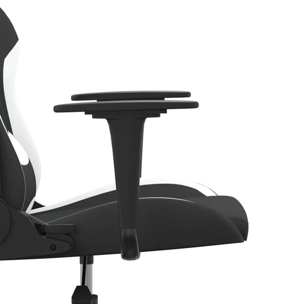 vidaXL massage-gamingstol sort og hvid stof