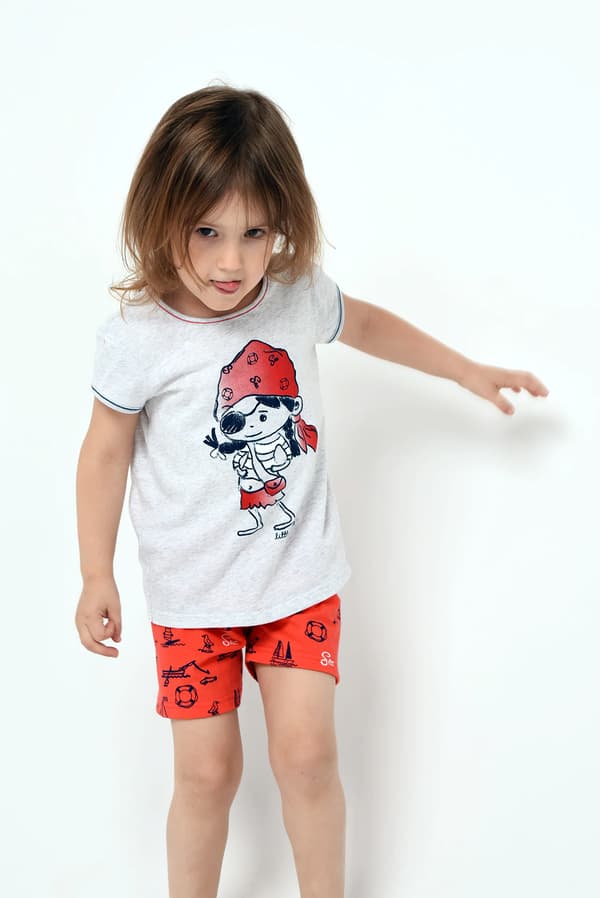 Marina flickpyjamas, kortärmad, korta byxor, 4 år