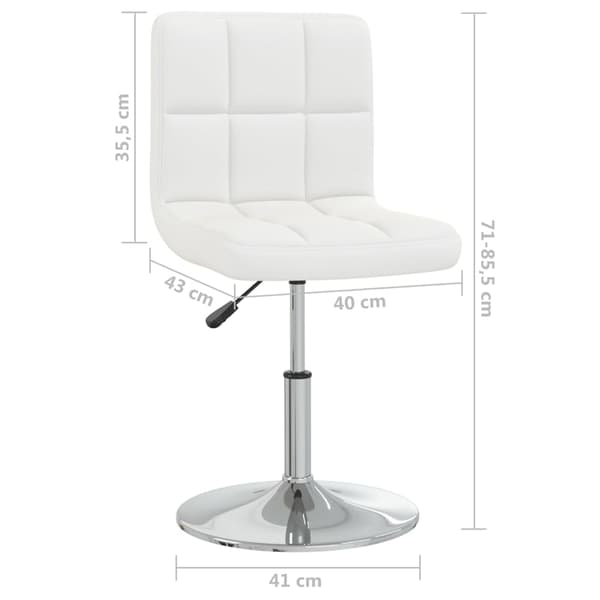 vidaXL Matstolar, set om 2, vita, klädda i konstläder