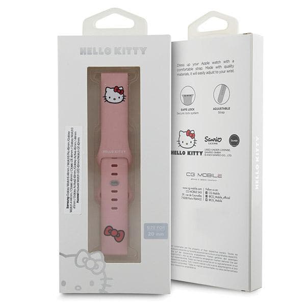 Hello Kitty Silikon Kitty Huvud Universalrem 20mm, Rosa