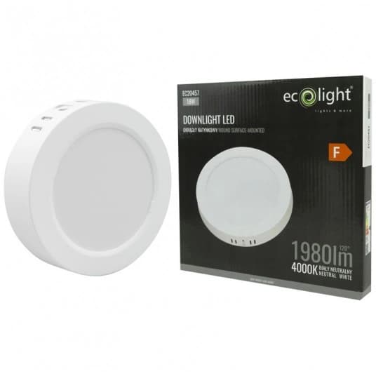 Rund LED-loftlampe til overflademontering 22 cm 18 W 4000 K neutral hvid