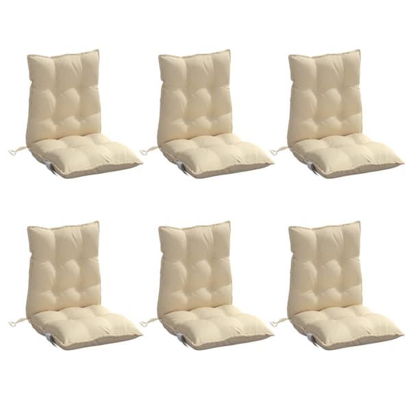 vidaXL lavryggede stolehynder, 6 stk., beige