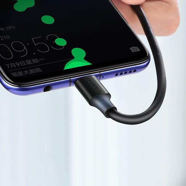 USB - USB-C Pikalataus 3.0 3A Sovitinkaapeli 0,25 m Musta