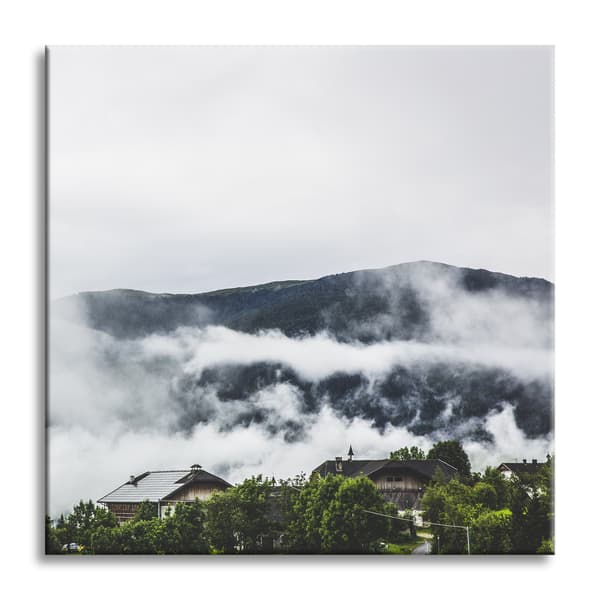 Lærredstryk Natur Bjerge 80x80 cm
