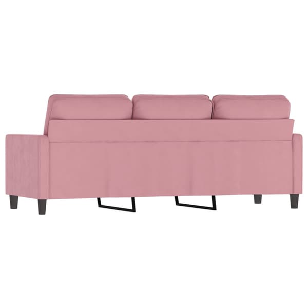 vidaXL 3-sitssoffa rosa 180 cm klädd i sammet