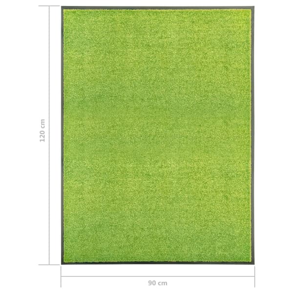 vidaXL vaskbar dørmåtte grøn 90 x 120 cm