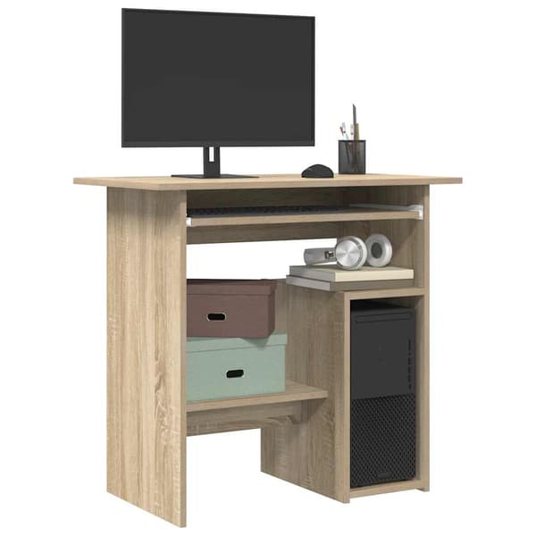 vidaXL skrivebord, Sonoma eg, 80x45x74 cm, spånplade