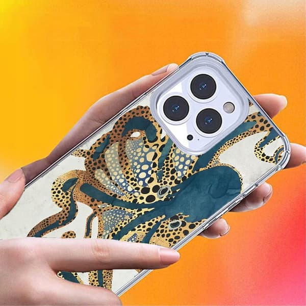 Octopus-skal till iPhone 14, TPU, blå