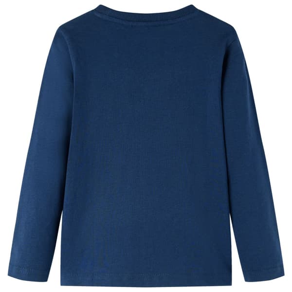 Barn långärmad T-shirt, marinblå, 128