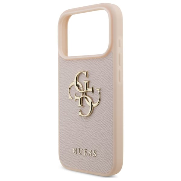 Guess Grained Big 4G & Classic Logo Cover til iPhone 17 Pro Pink