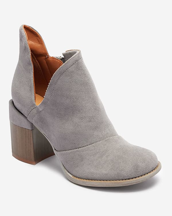 Ariko Grå Ankelboots med Utskuren Klack 39