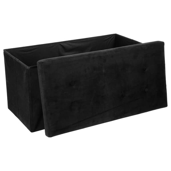 Adaline sort quiltet puf 76x38 cm